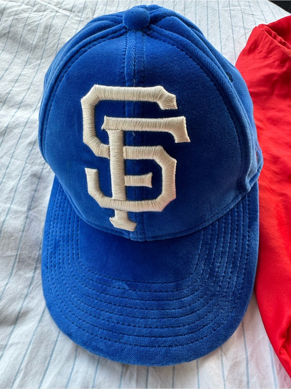 Gucci x MLB Velvet San Francisco Giants Baseball Hat with Red Gucci Dust Bag - Picture 2 of 5